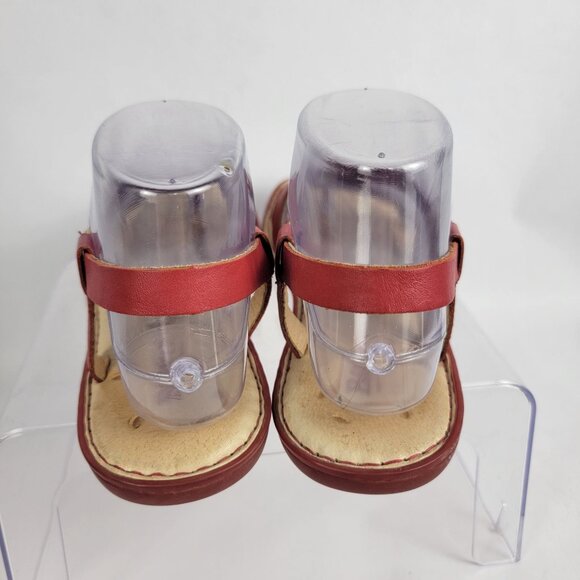 BORN Women's 8 Red Strappy Summer Sandals Flats‎ Leather Boho Casual - Picture 6 of 12